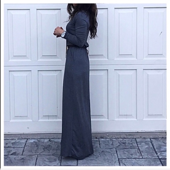 ✨LAST ONE ✨Olive green side pockets maxi dress - Picture 6 of 8
